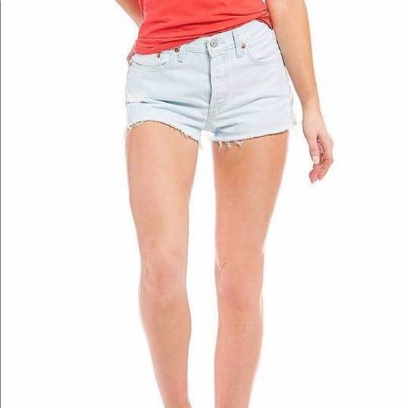 Levi’s 501’s Cut Off Jean High Waisted Shorts Love - Picture 8 of 8